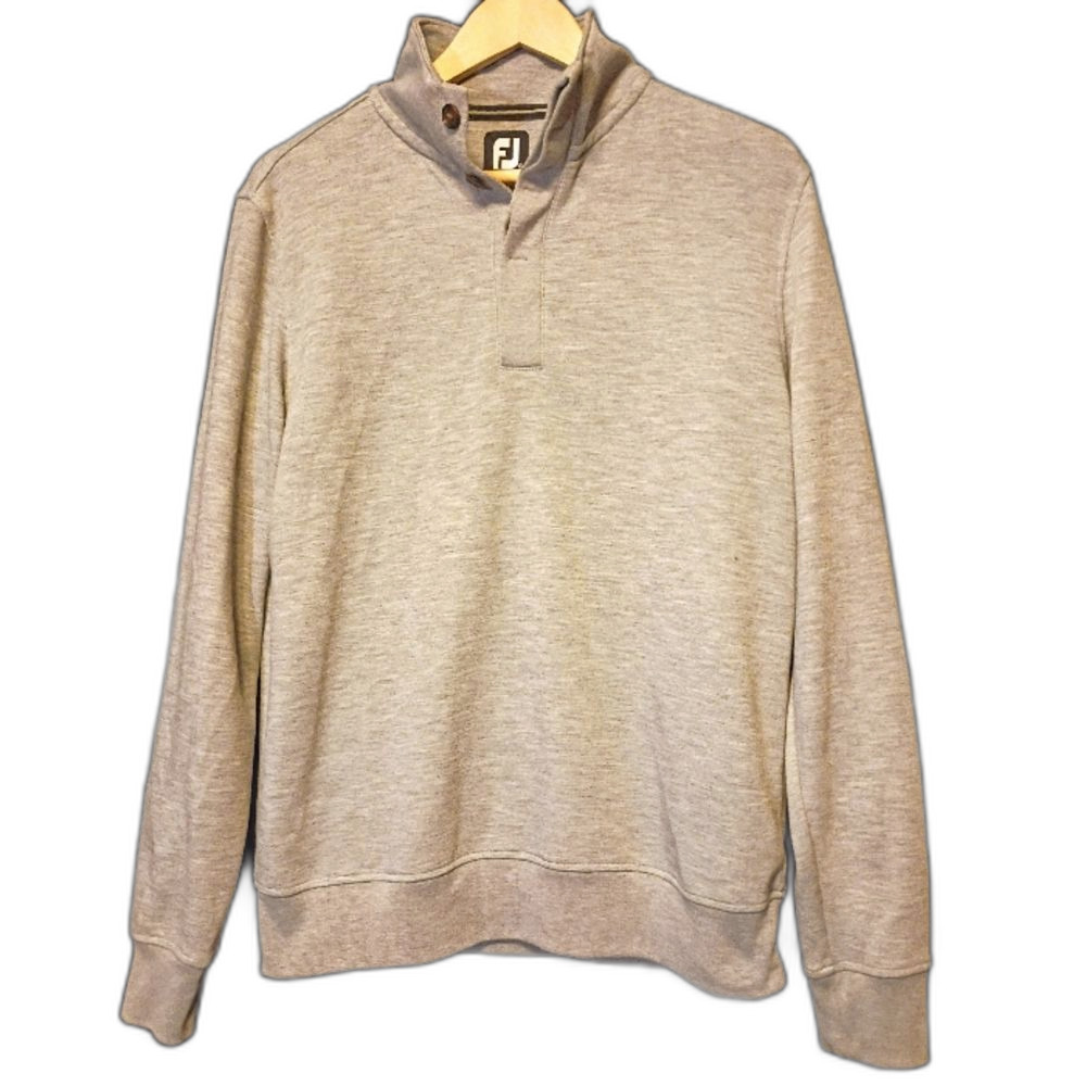 FootJoy Heather Light Gray Quarter Snap Pullover Sweatshirt